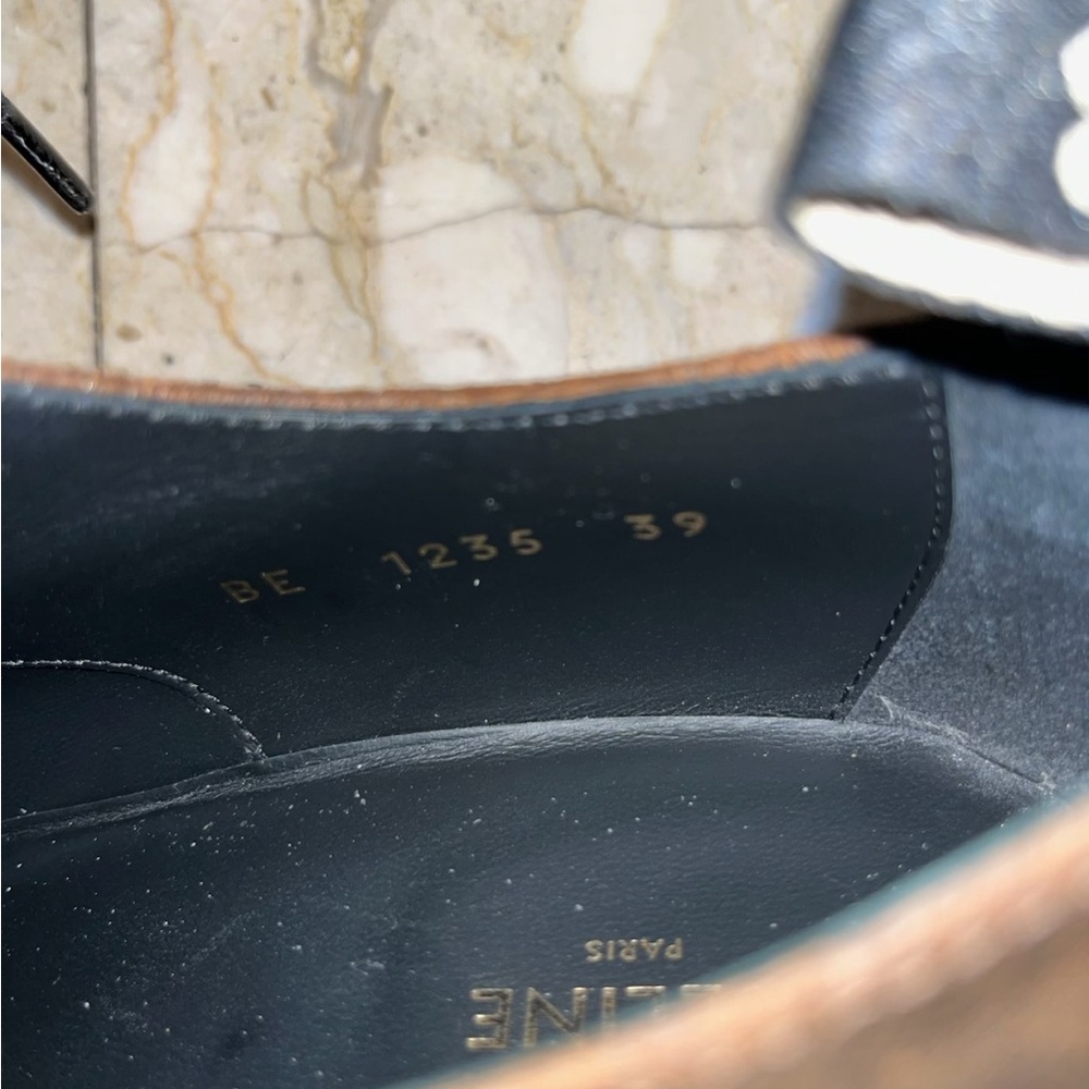 CELINE TRIOMPHE DERBIE Boots, Waxed Suede Shoes Women’s Sz 39 / 8.5 US - Picture 5 of 13
